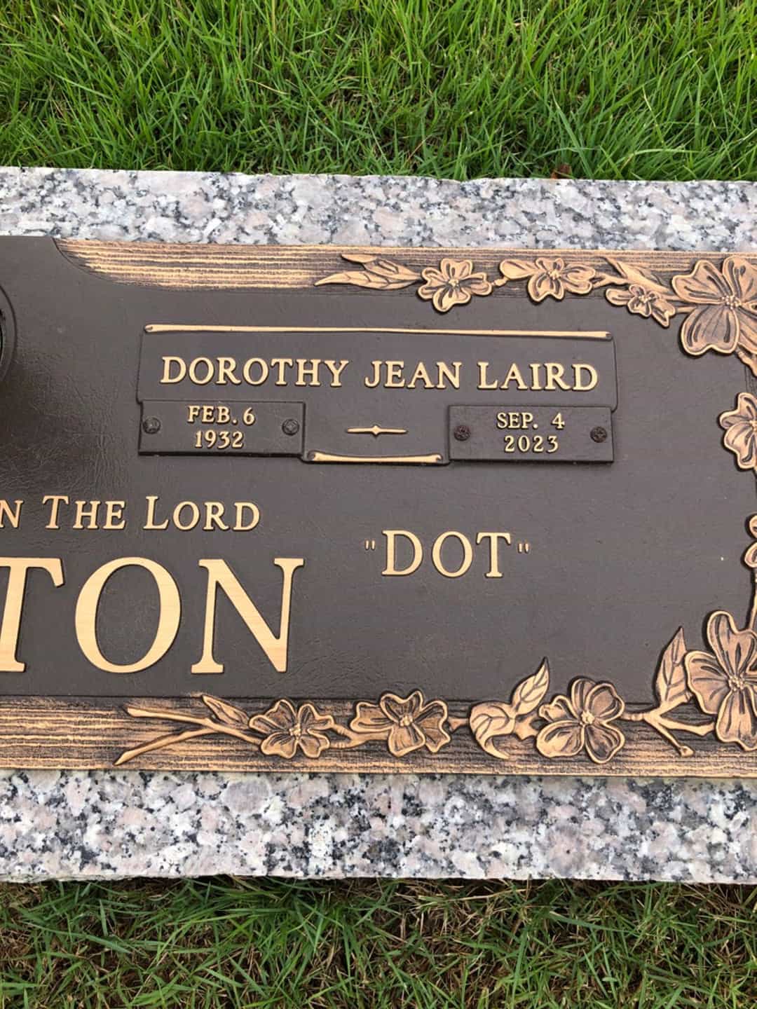 Dorothy Jean Laird Langston's grave. Photo 2