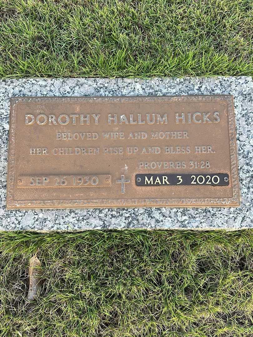 Dorothy Hallum Hicks's grave. Photo 3