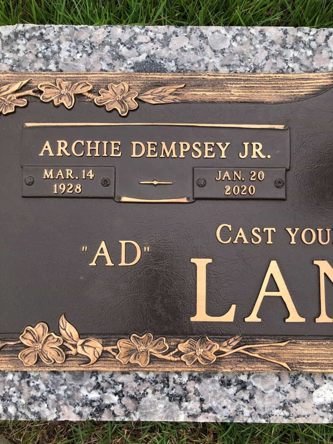 A. D. Langston Junior's grave. Photo 2