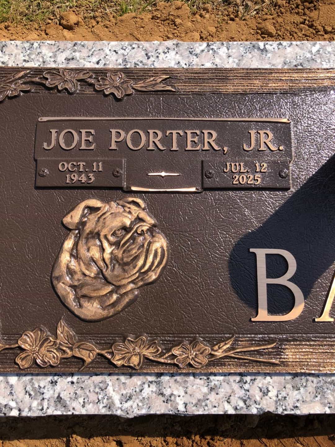 Joe Porter Baker Junior's grave. Photo 3