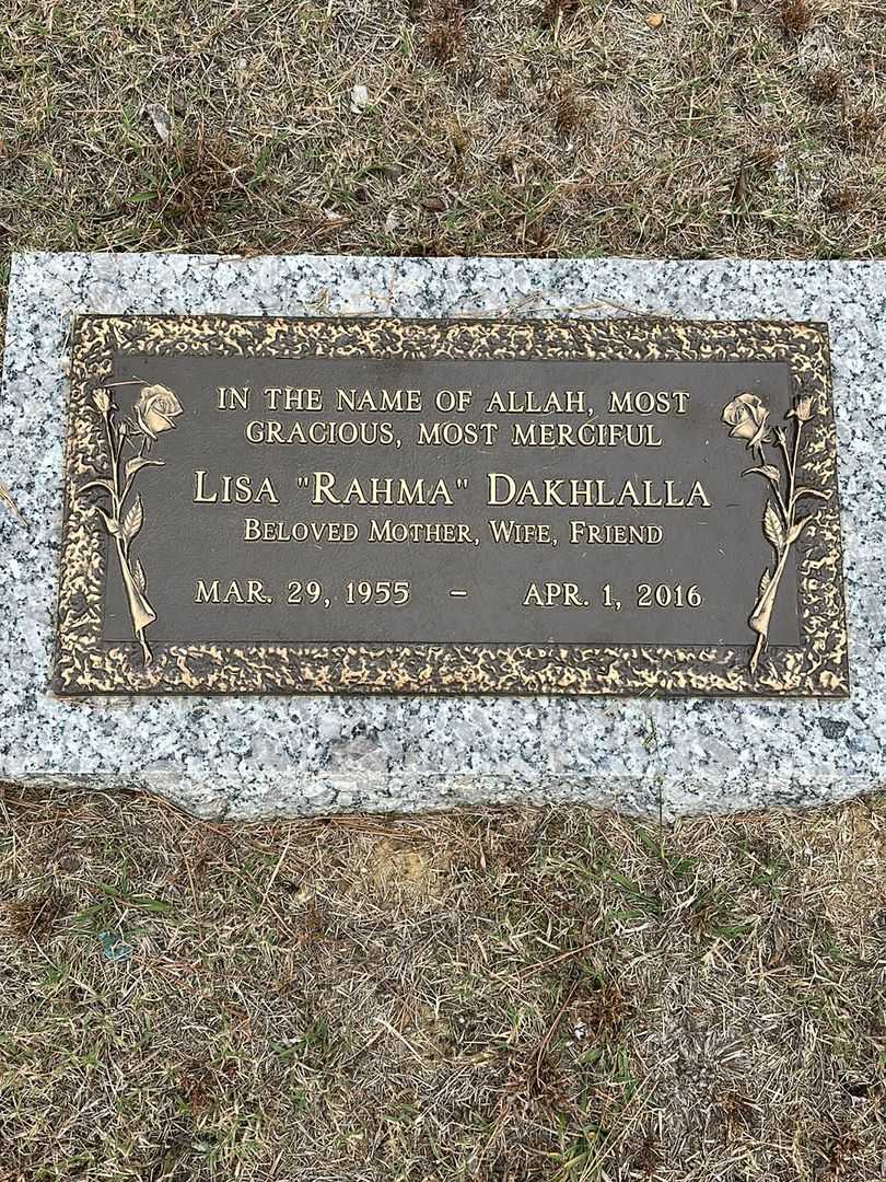 Lisa "Rahma" Dakhlalla's grave. Photo 1