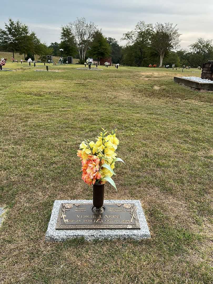 Vergie Jenette Akins's grave. Photo 2