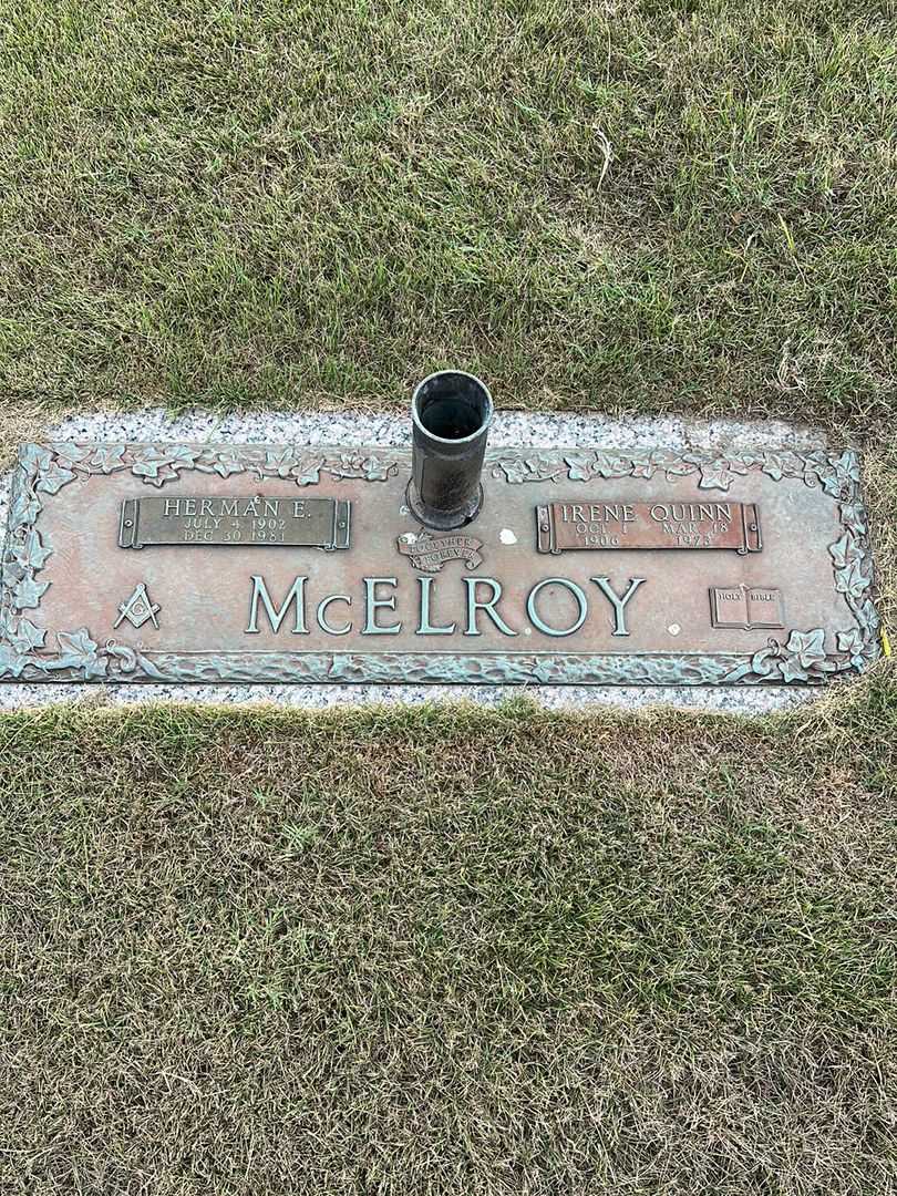 Irene Quinn McElroy's grave. Photo 1