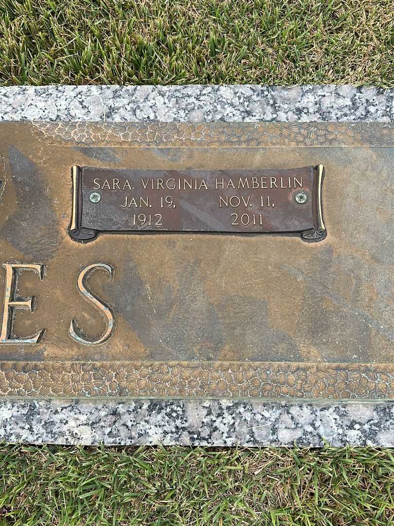 Sara Virginia Hamberlin Hines's grave. Photo 3