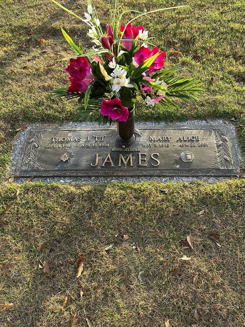 Thomas J. "T. J." James's grave. Photo 1