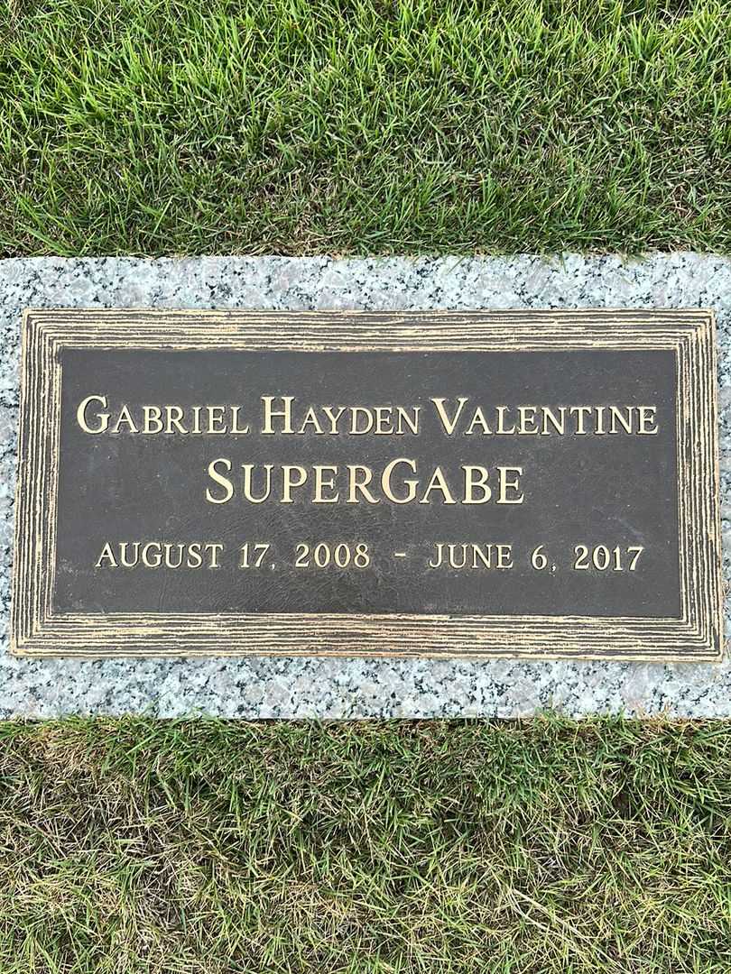Gabriel Hayden "SuperGabe" Valentine's grave. Photo 1