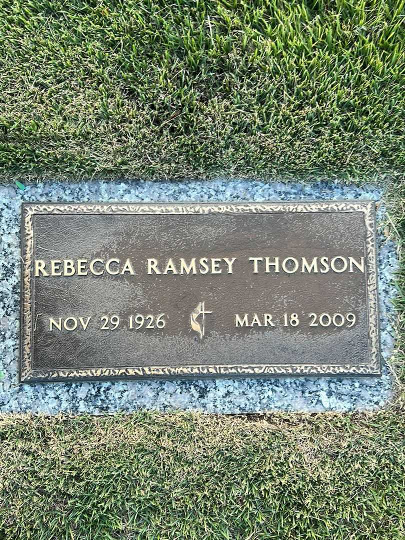 Rebecca Ramsey Thomson's grave. Photo 3